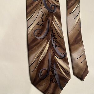 J.Garcia Silk Banyan Trees Limited Edition Four Inch Brown Grey Black Tie